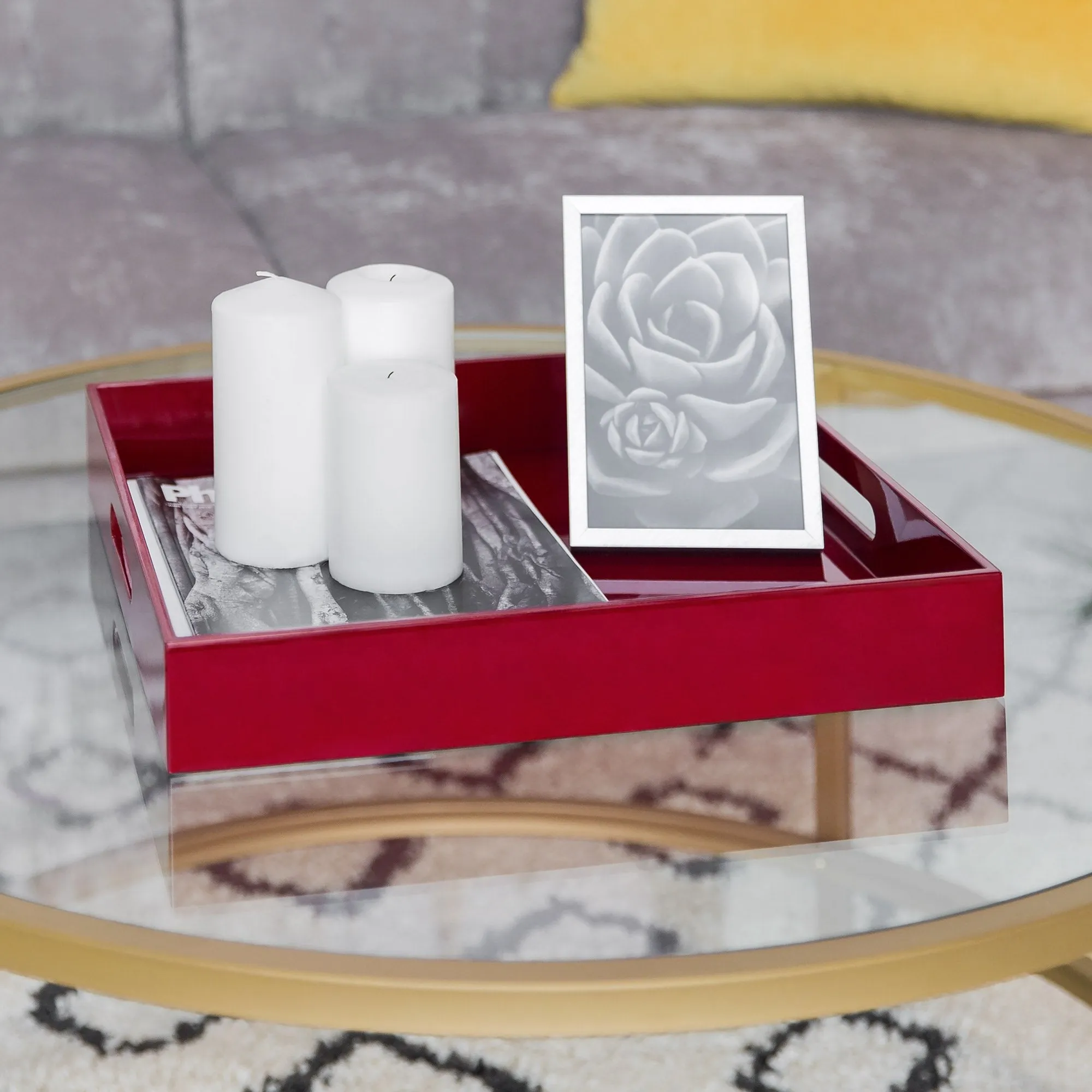 16x16in Decorative Catch-All Valet Serving Tray