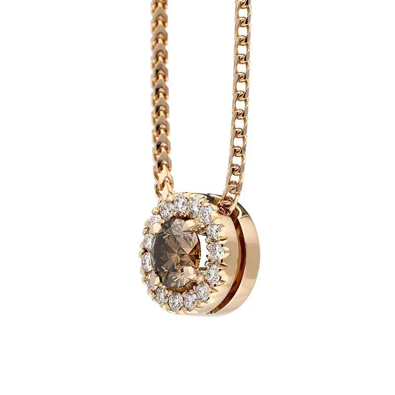 18ct Rose Gold Brown and White Diamond Two Piece Gift Set