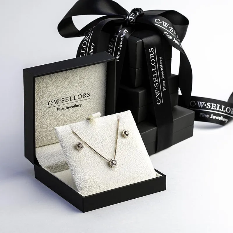 18ct Rose Gold Brown and White Diamond Two Piece Gift Set