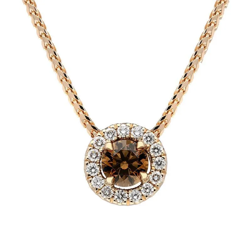 18ct Rose Gold Brown and White Diamond Two Piece Gift Set