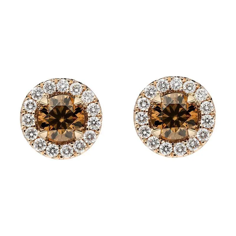 18ct Rose Gold Brown and White Diamond Two Piece Gift Set