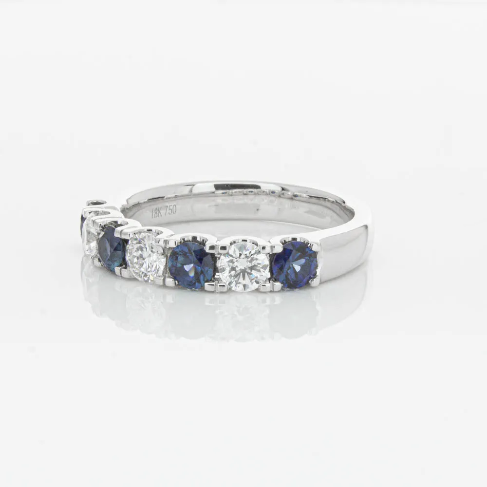 18ct White Gold .76ct Sapphire & Diamond Rialto Ring