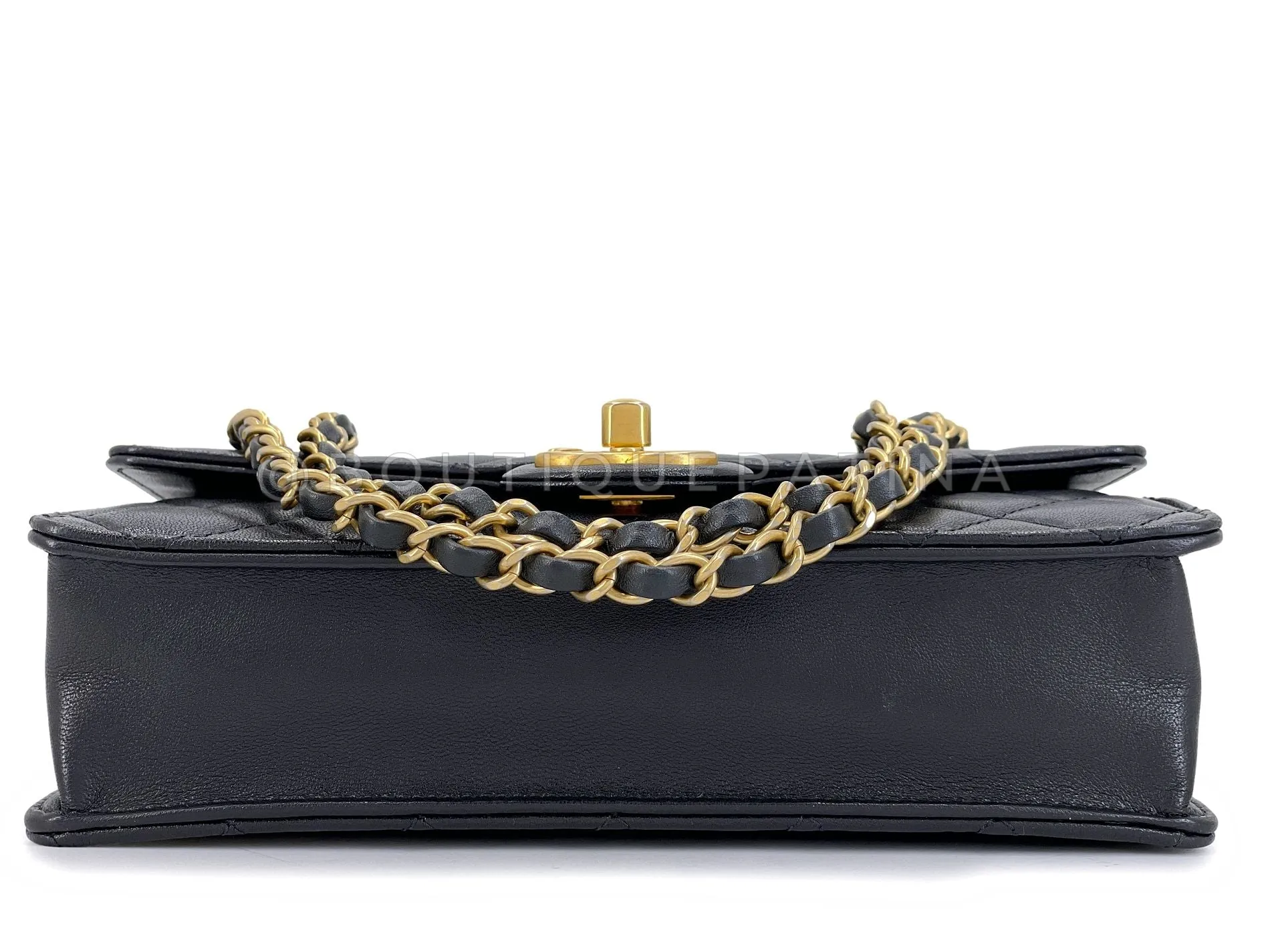 19S Chanel Chic Pearls Quilted Flap Bag Black GHW DJ9
