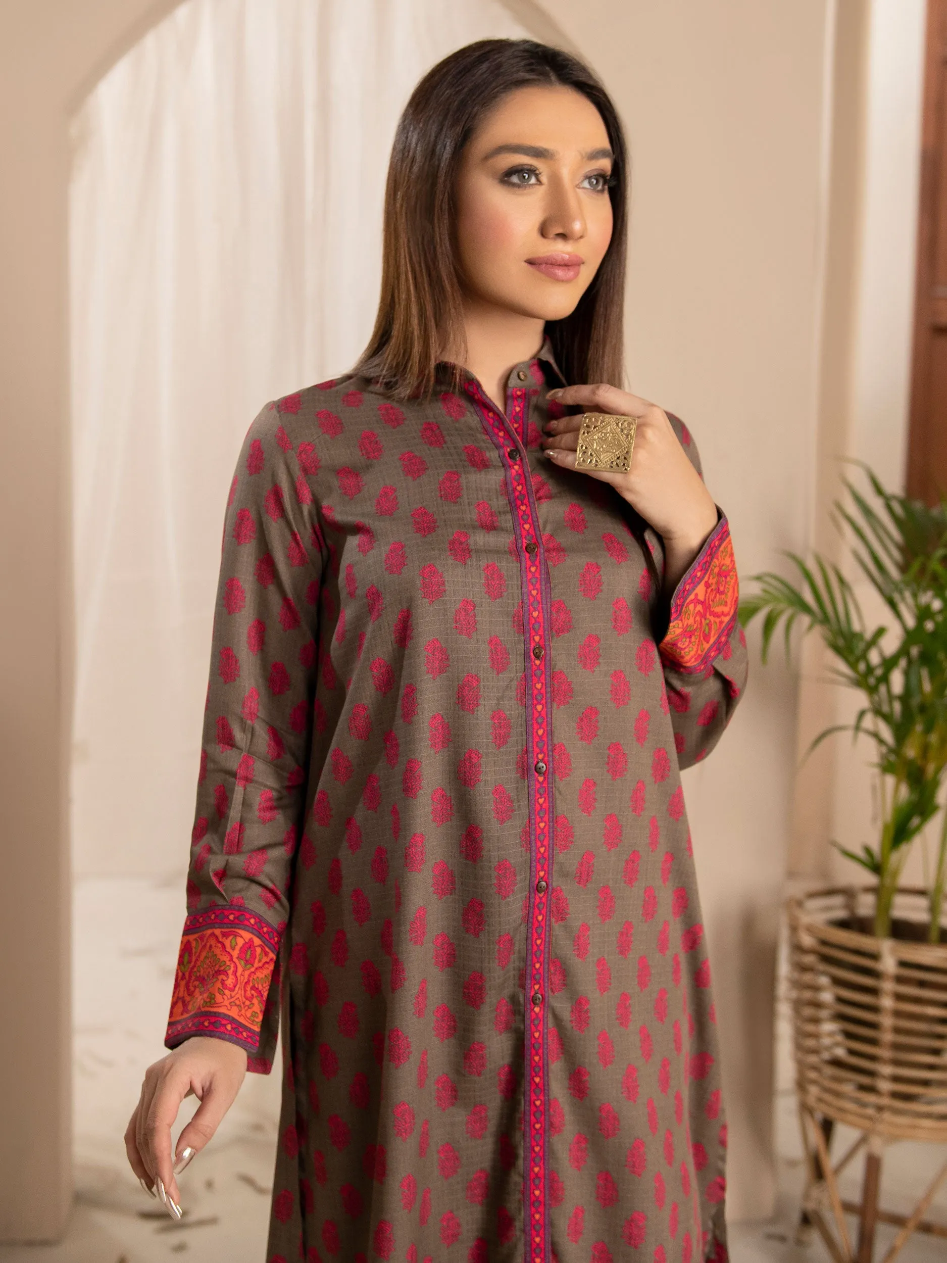 2 Piece Linen Suit-Printed (Unstitched)