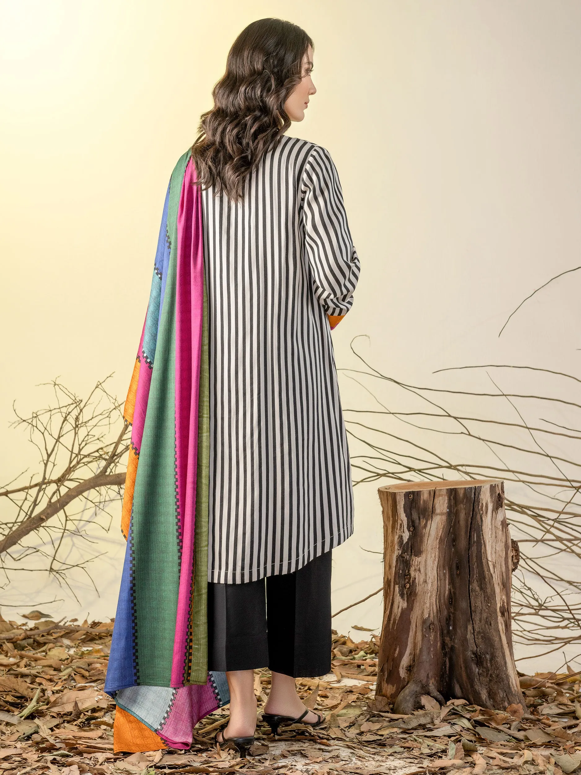 2 Piece Linen Suit-Printed(Unstitched)