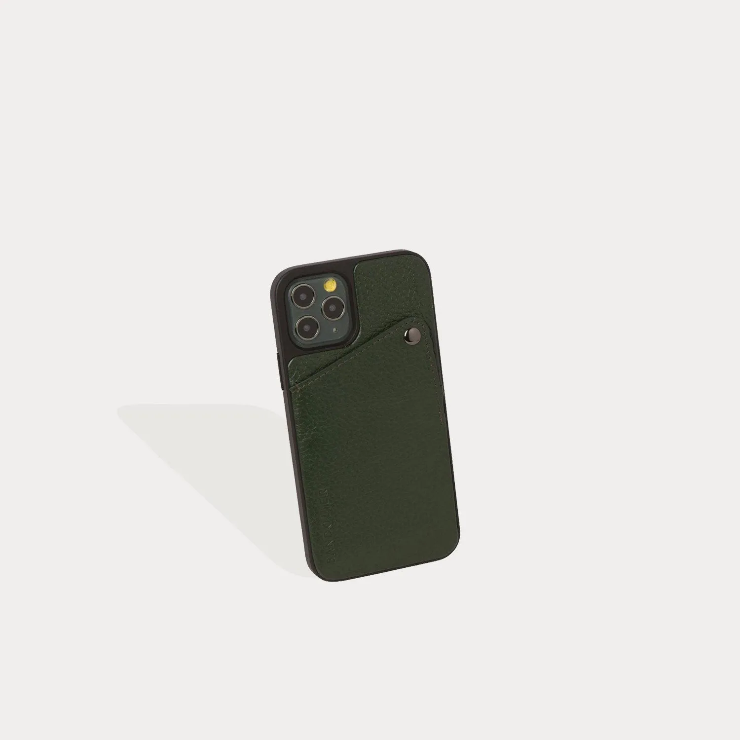 Alex Pebble Leather Wallet Case (no D-rings) - Green/Pewter