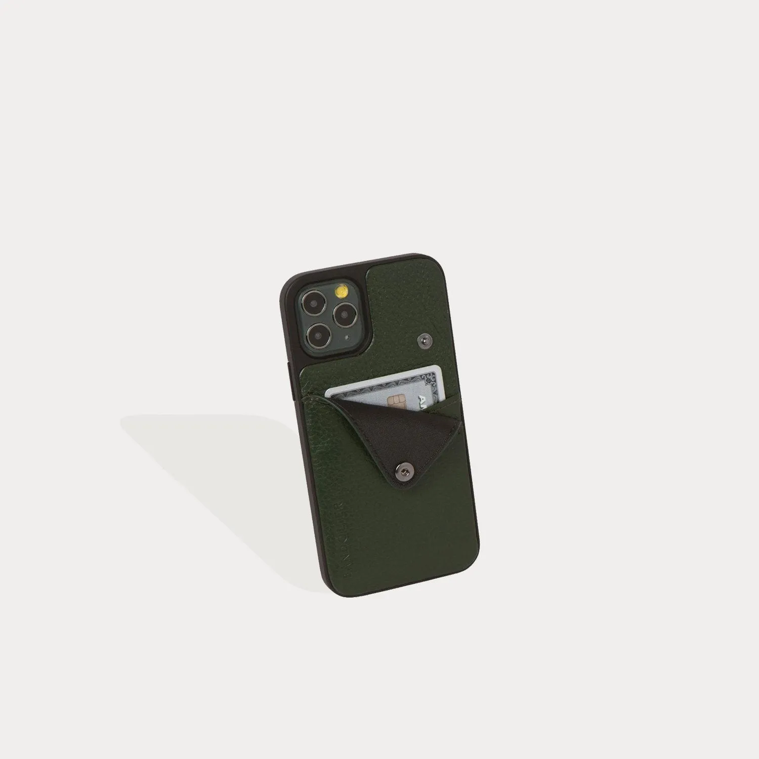 Alex Pebble Leather Wallet Case (no D-rings) - Green/Pewter