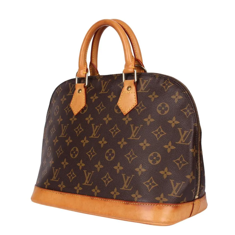 Alma Monogram Canvas Leather Satchel ( )