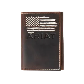 Ariat M&F Men's Distressed American Flag Trifold Wallet