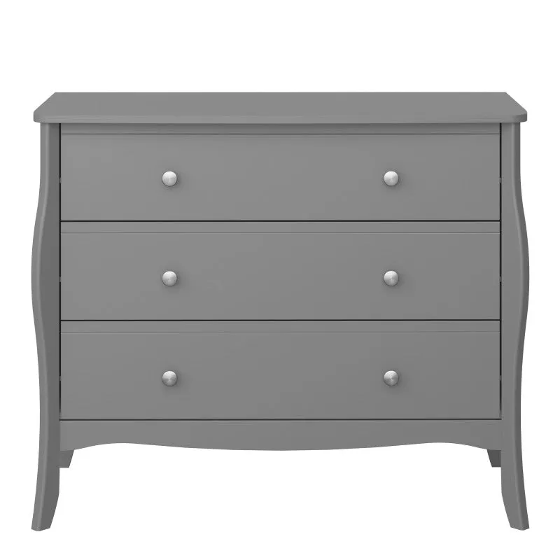 Baroque Grey Finish 3 Drawer Wide Chest