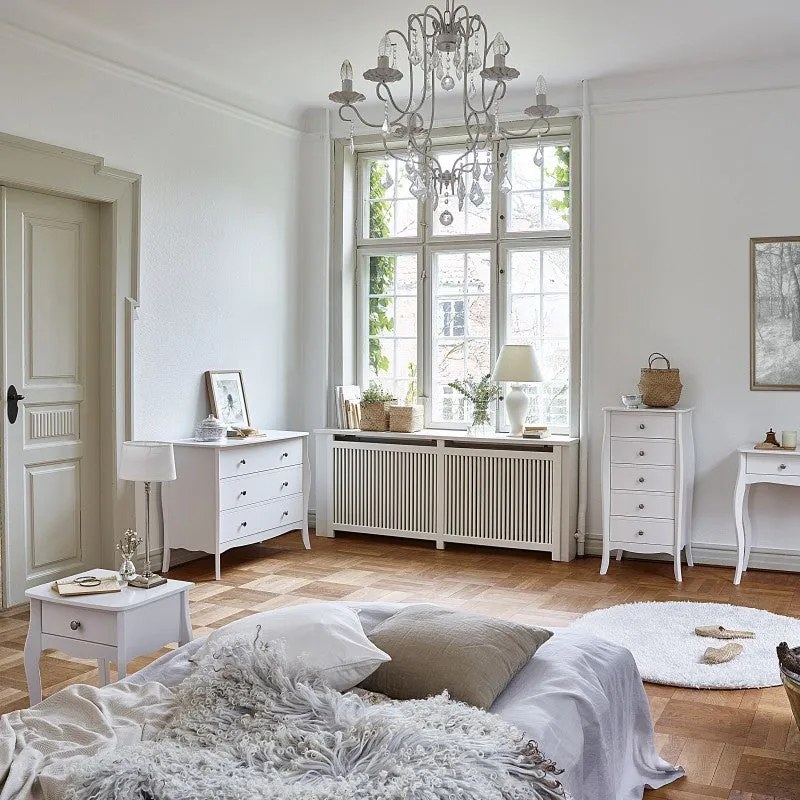 Baroque White Finish 3 Drawer Wide Chest