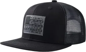 BASSDASH Flat Brim Trucker Cap Adjustable Snapback Hat Mesh Back for Men Women