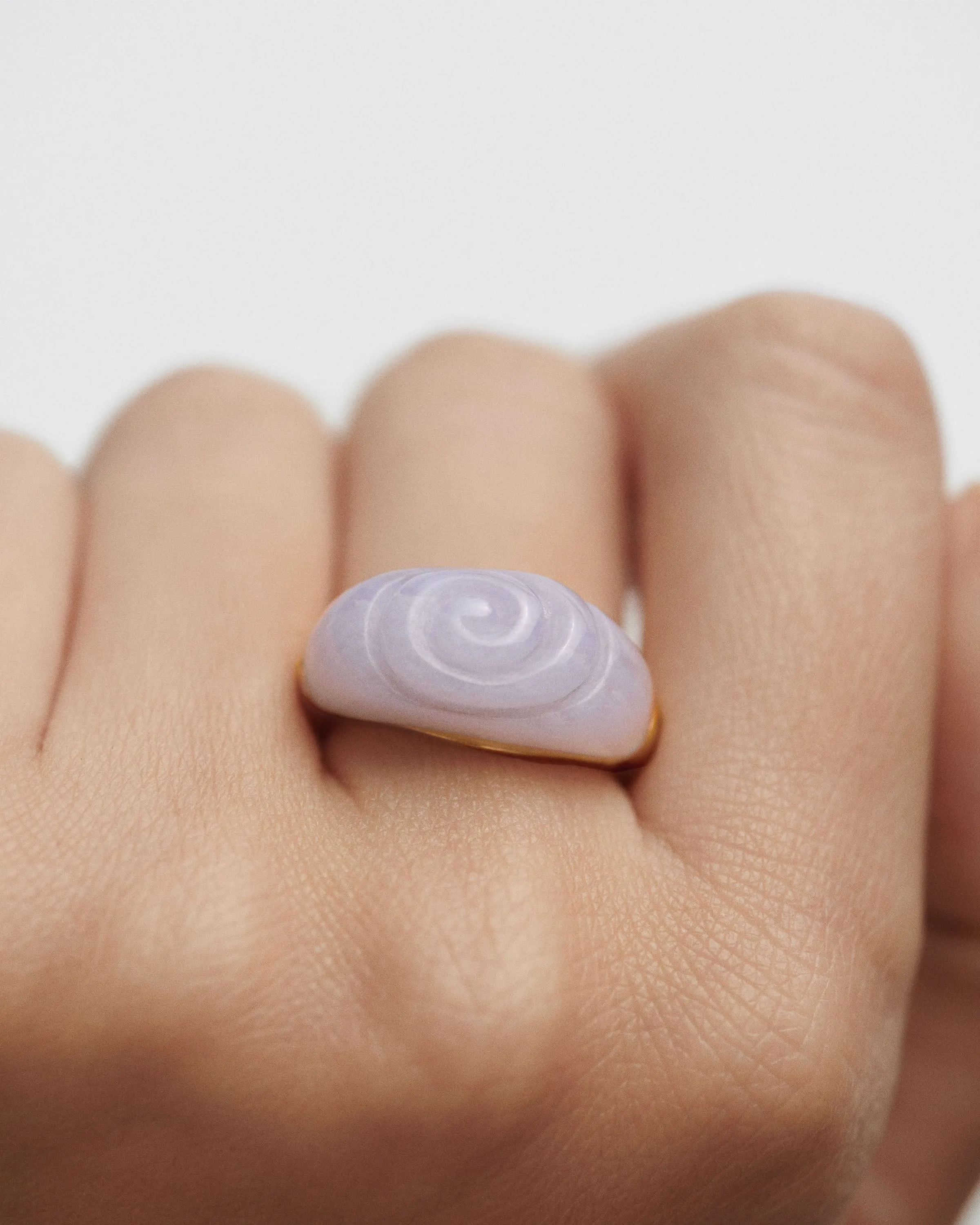 Blue lace agate Shell ring