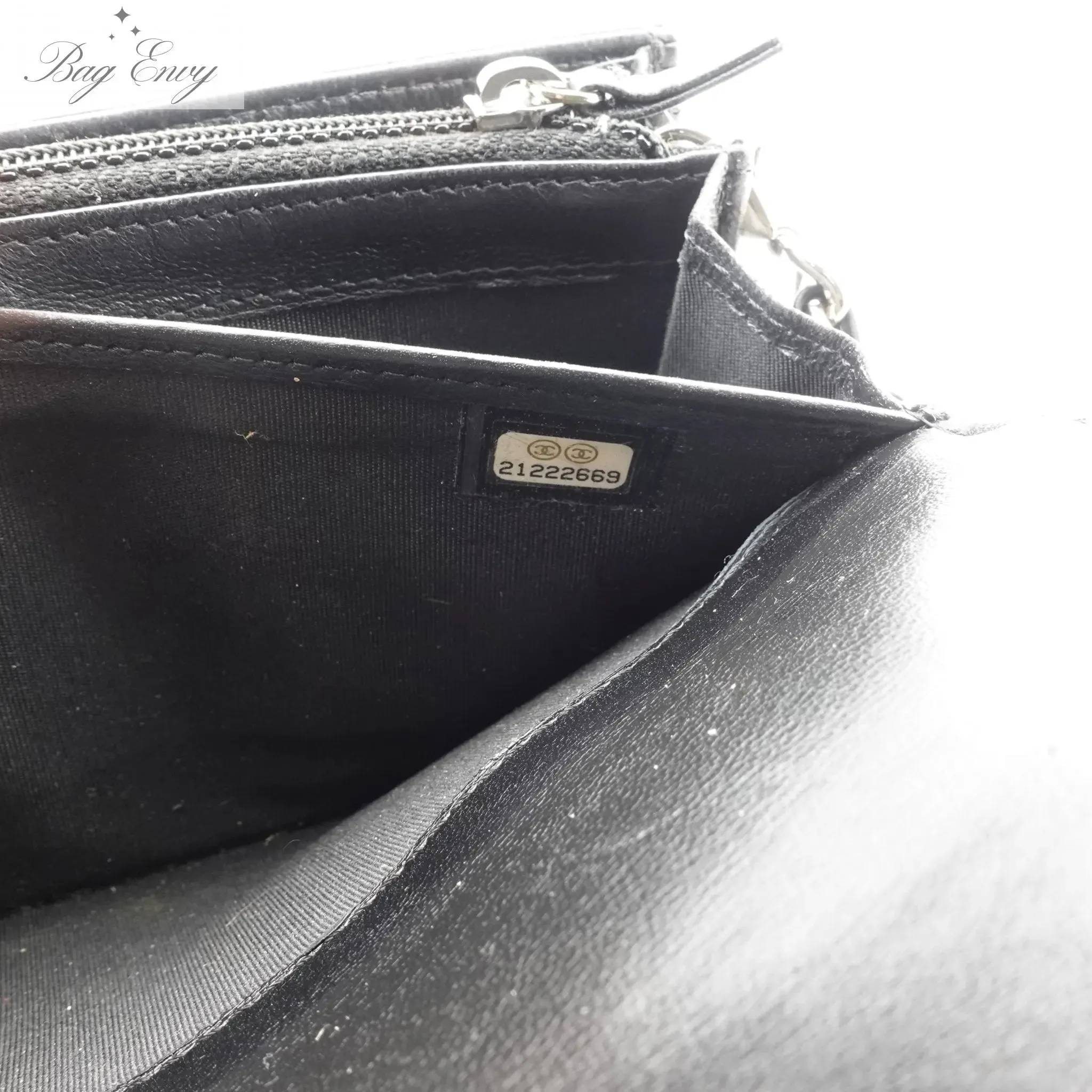 CHANEL Lambskin Boy Long Flap Wallet on Chain