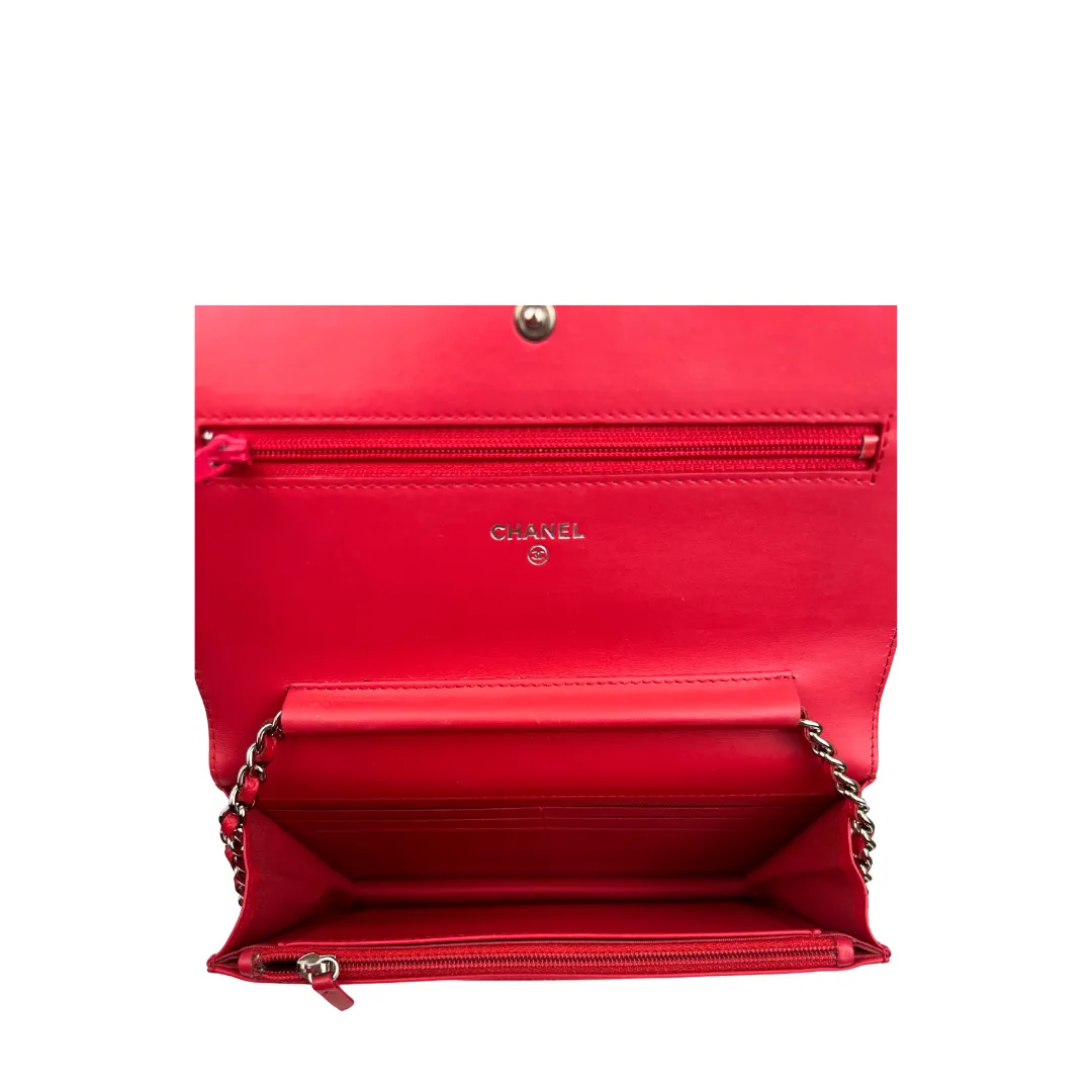 Chanel Magenta Caviar Timeless Wallet on Chain