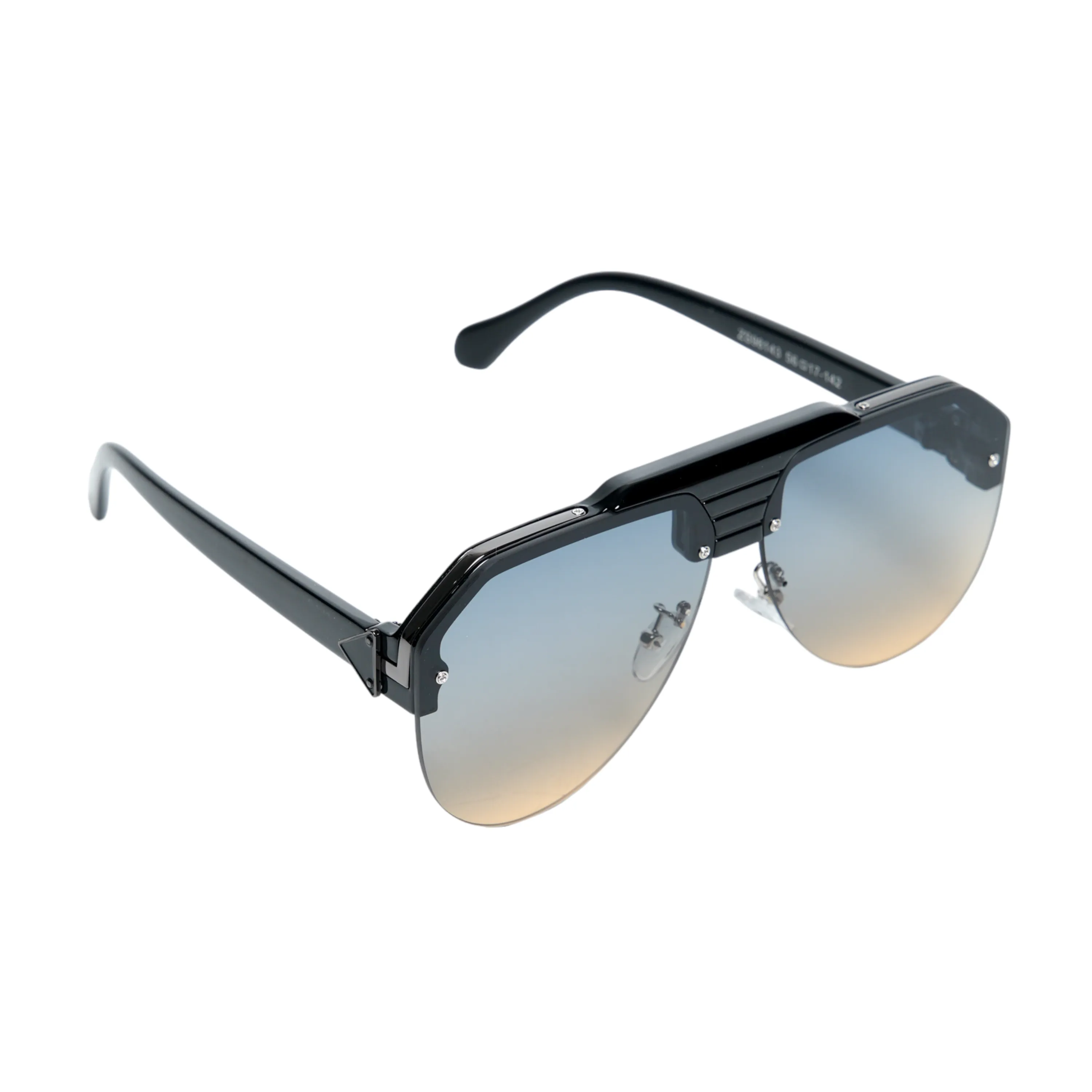 Chokore Half-frame Gradient Aviators Sunglasses(Blue & Black)