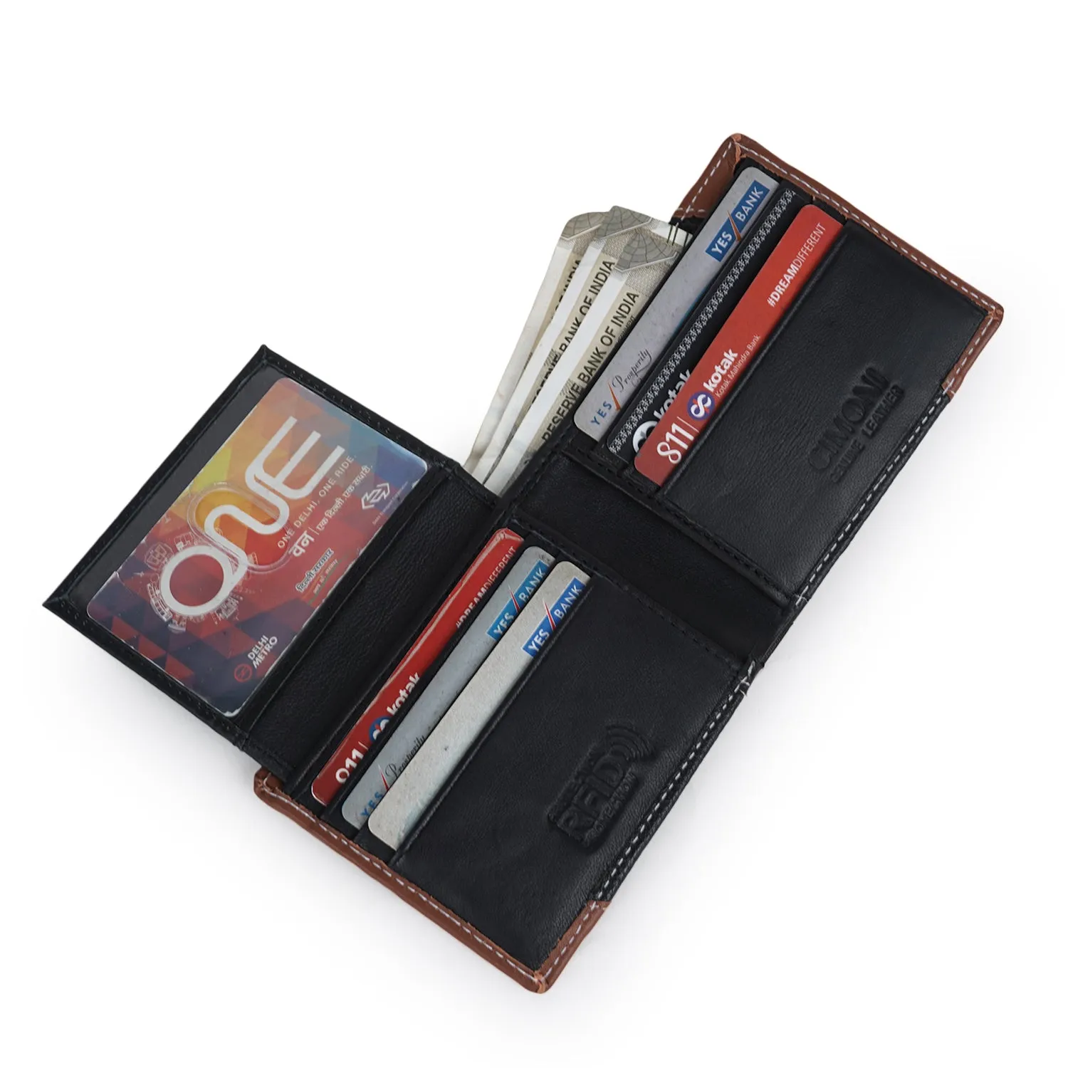 CIMONI Genuine Leather Casual Slim Multi Credit Cards Slot RFID Wallet for Men