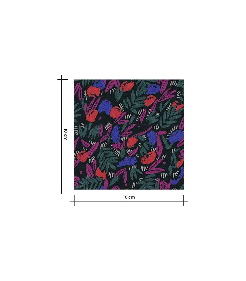 Cousette - Jungle with Dark Flowers Viscose Fabric
