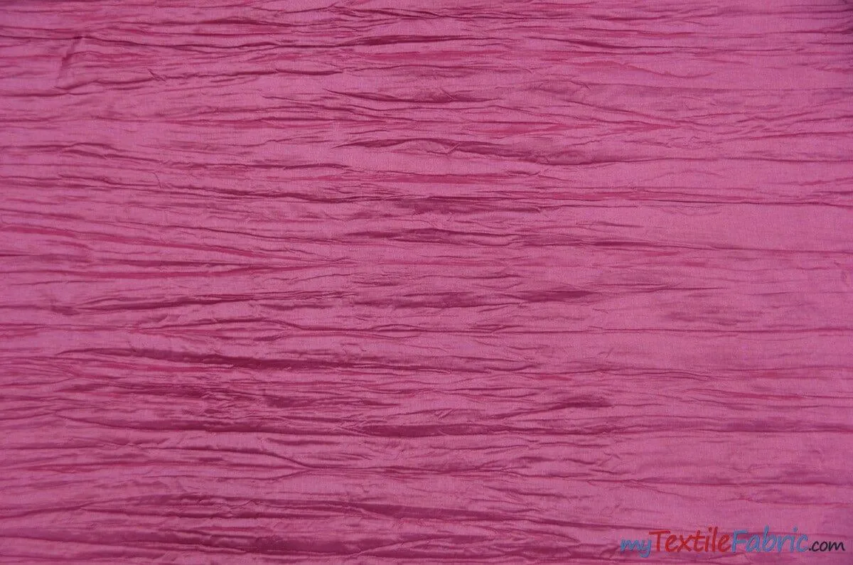Crease Taffeta Fabric | Crush Taffeta | 52" Wide | Wholesale Bolt | Multiple Colors |