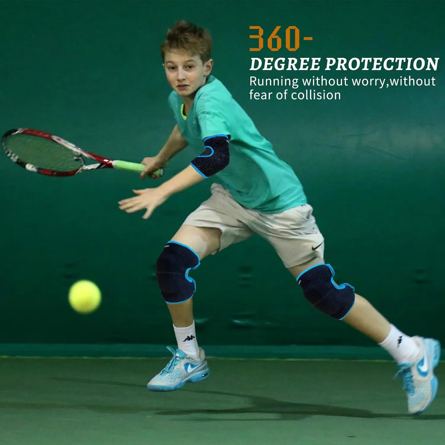 Eulant Adjustable Soft Elbow and Knee Pads for Kids, Child Protective Pad Sets for Bicycle, Roller Skating, Basketball, Football, Volleyball, Dancing, Kneeling