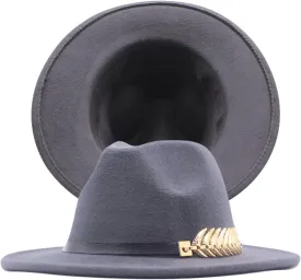 Fedora Buckle Wool Belt Panama Hat Hat Womens Wide Floppy Classic Baseball Caps 412 Hat Dark Gray