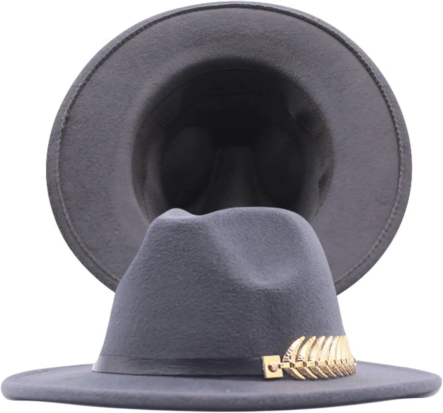 Fedora Buckle Wool Belt Panama Hat Hat Womens Wide Floppy Classic Baseball Caps 412 Hat Dark Gray