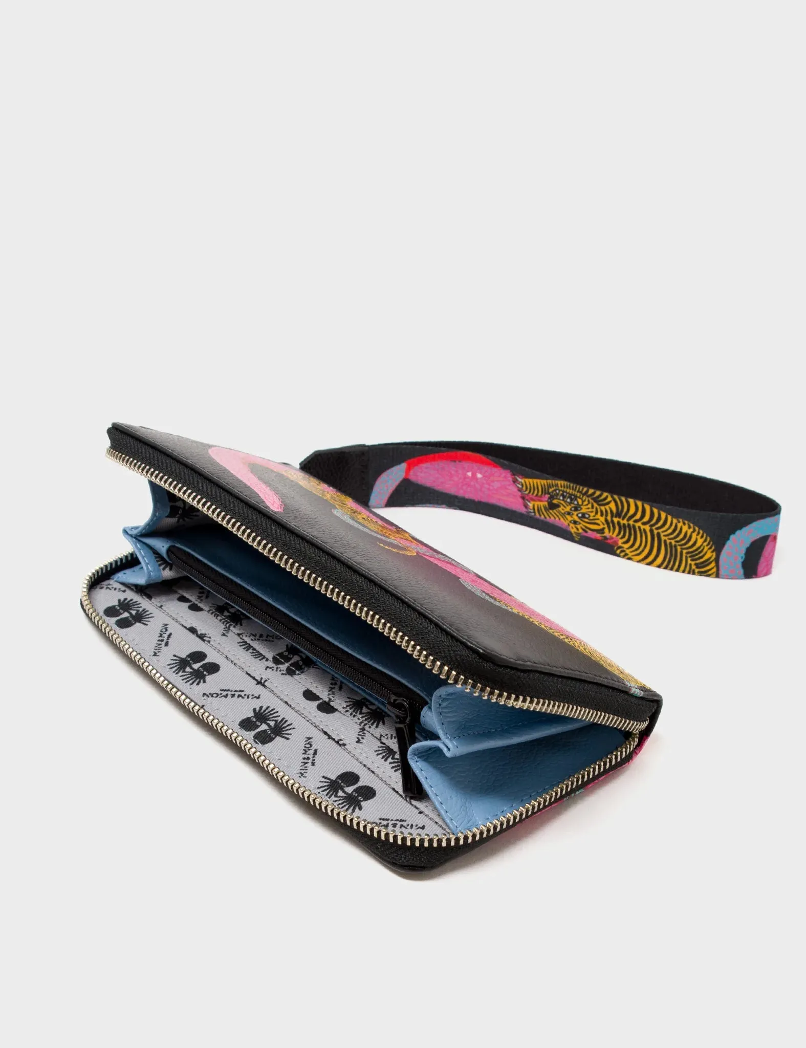 Francis Black Leather Wallet - Tangle Rumble Print