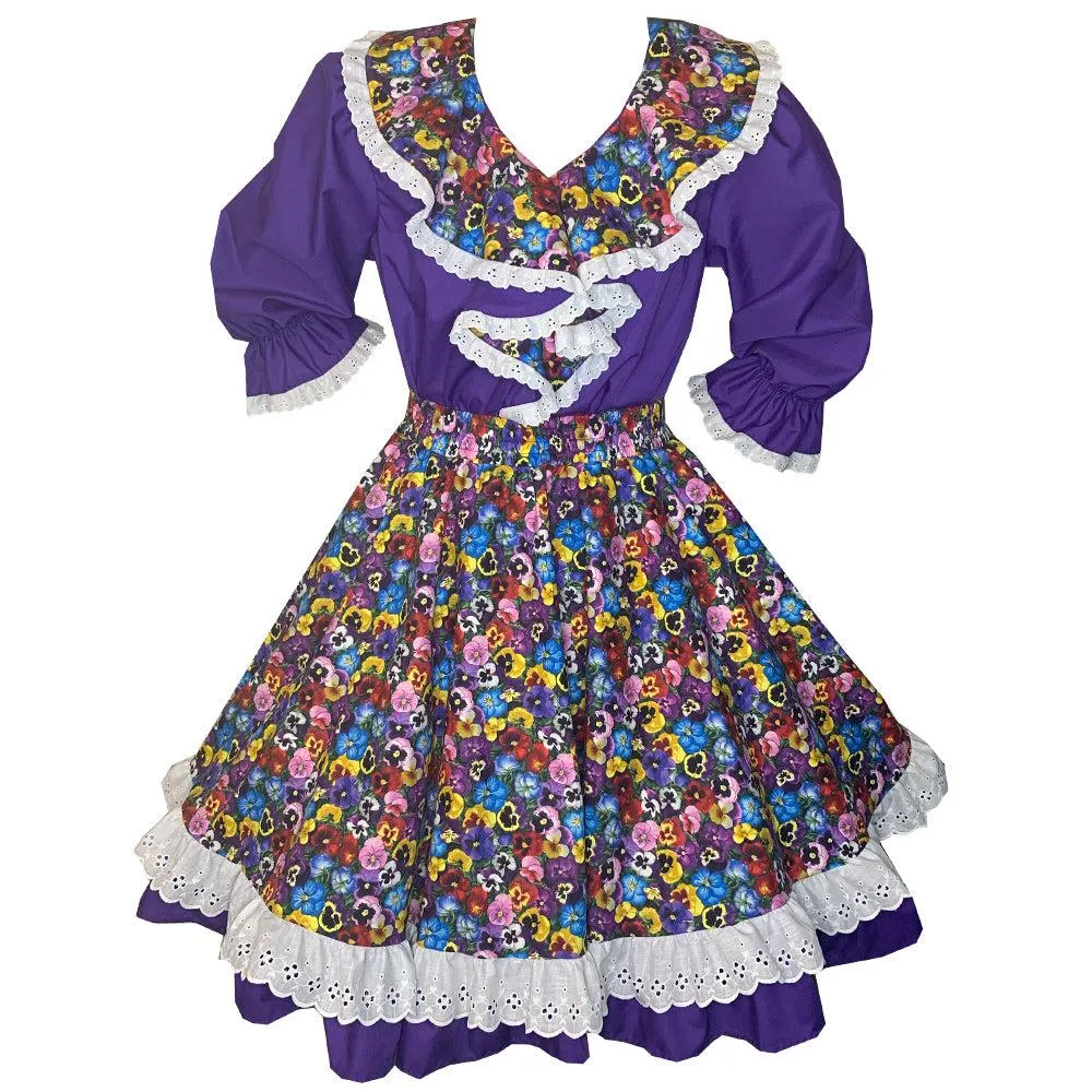 Garden Pansy Square Dance Outfit