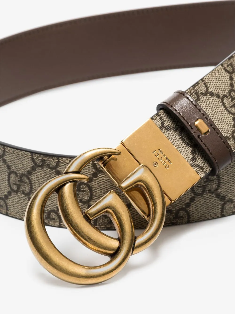 GG Leather Belt Reversible Brown
