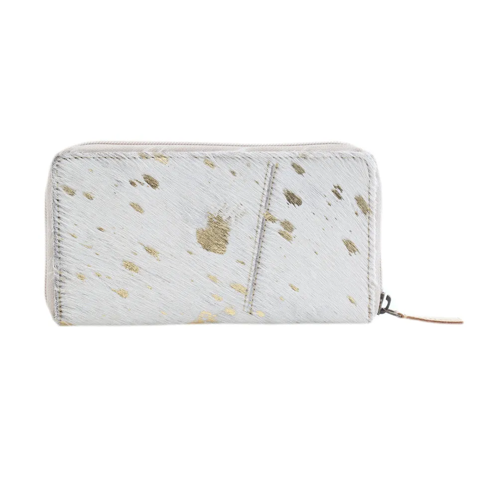 GOLD DESIRE  LEATHER AND HAIRON WALLET