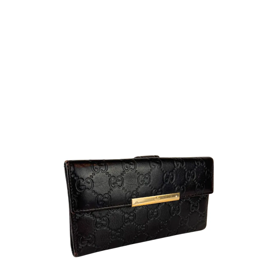 Gucci Guccissima Leather Flap Continental Wallet