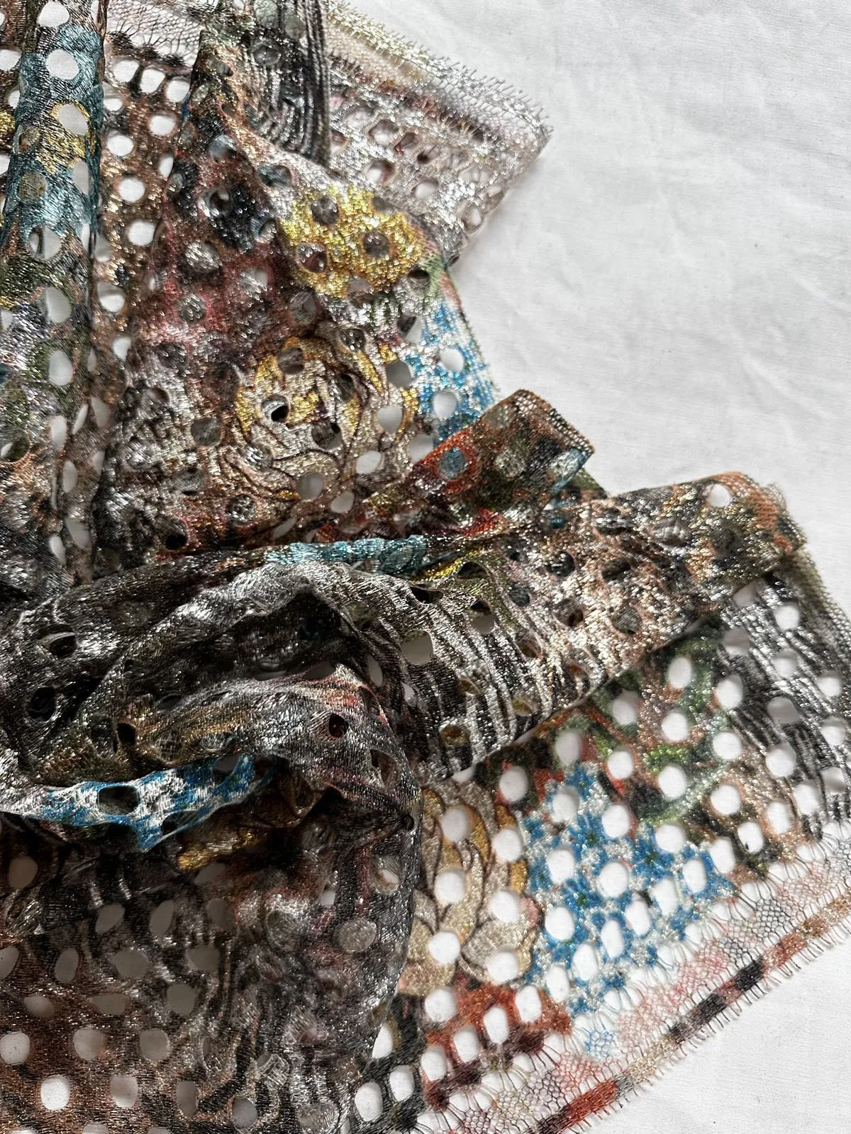 Haute Couture Metallic Floral Net Per 1/2 Yard