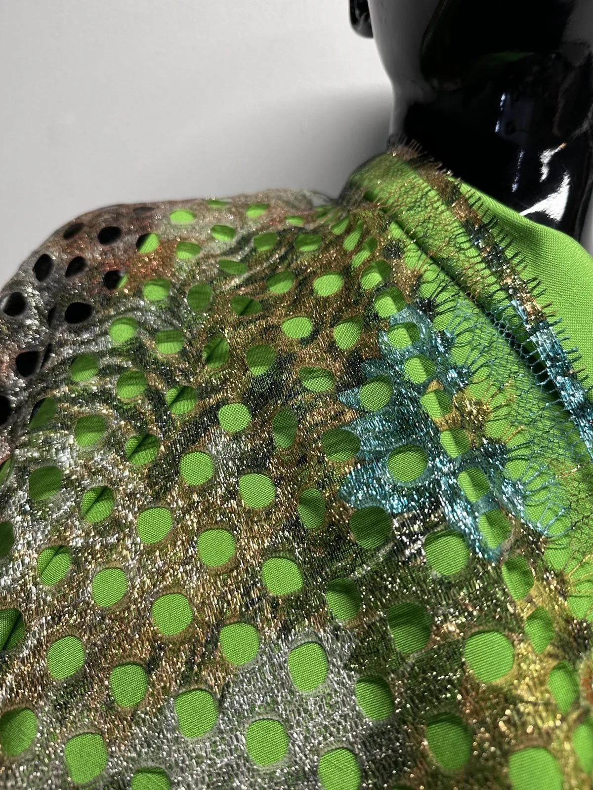 Haute Couture Metallic Floral Net Per 1/2 Yard