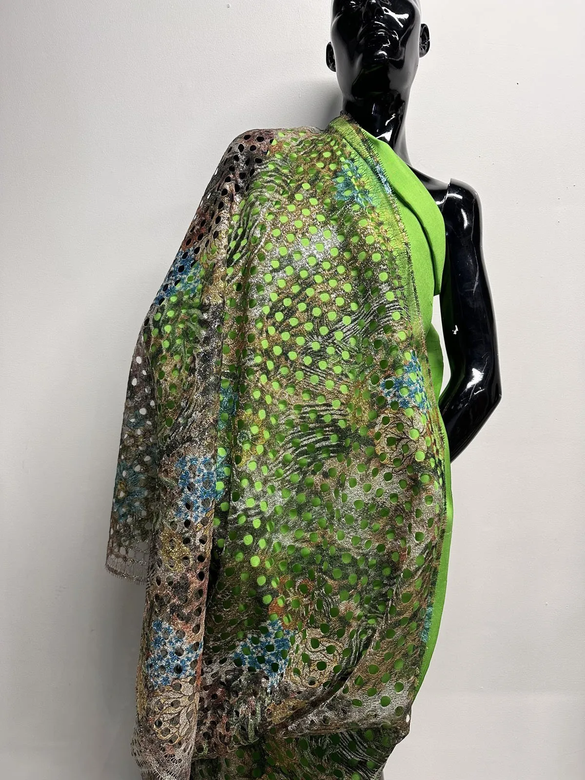 Haute Couture Metallic Floral Net Per 1/2 Yard