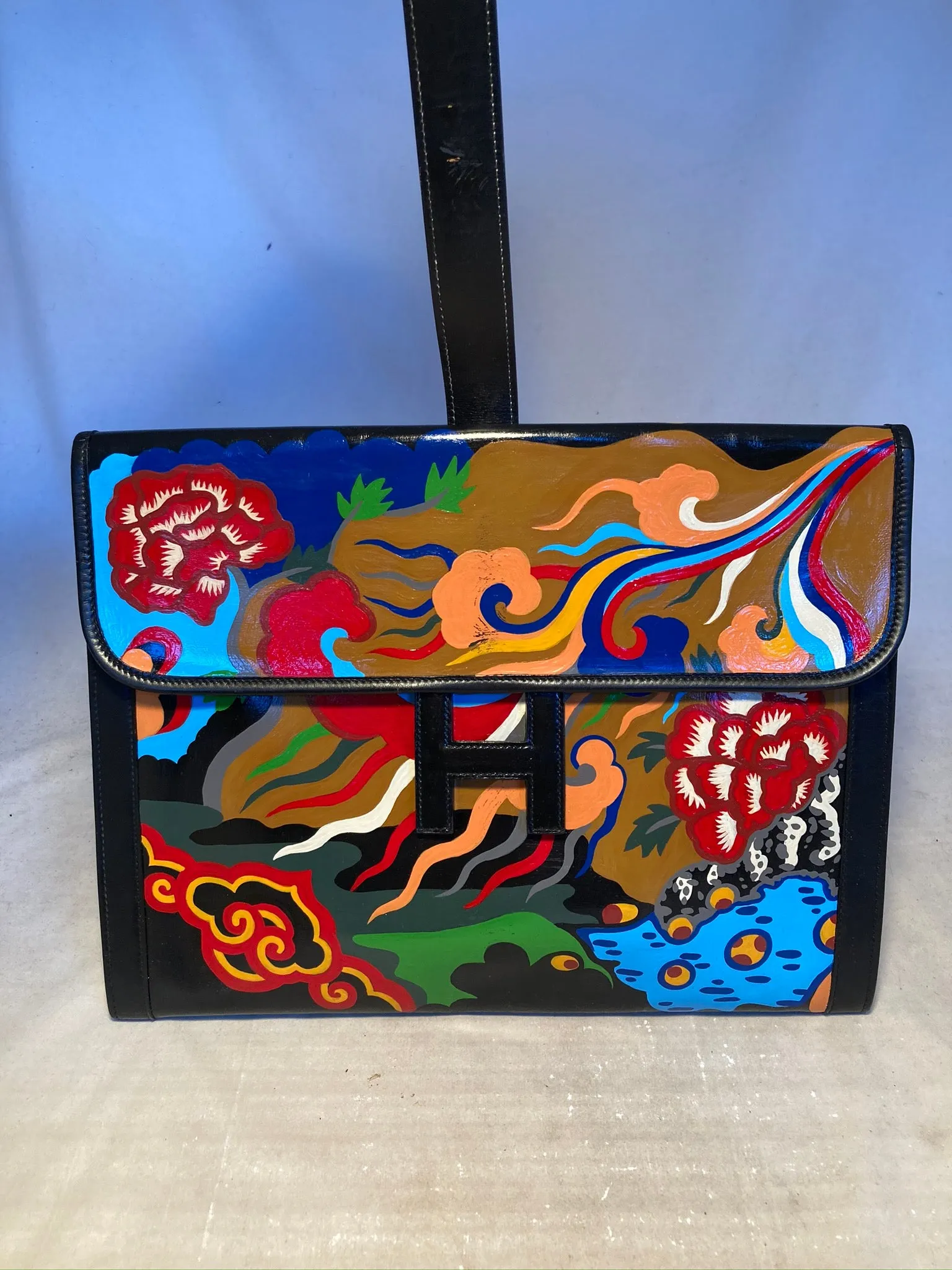 Hermes Hand Painted Jige 35 Clutch