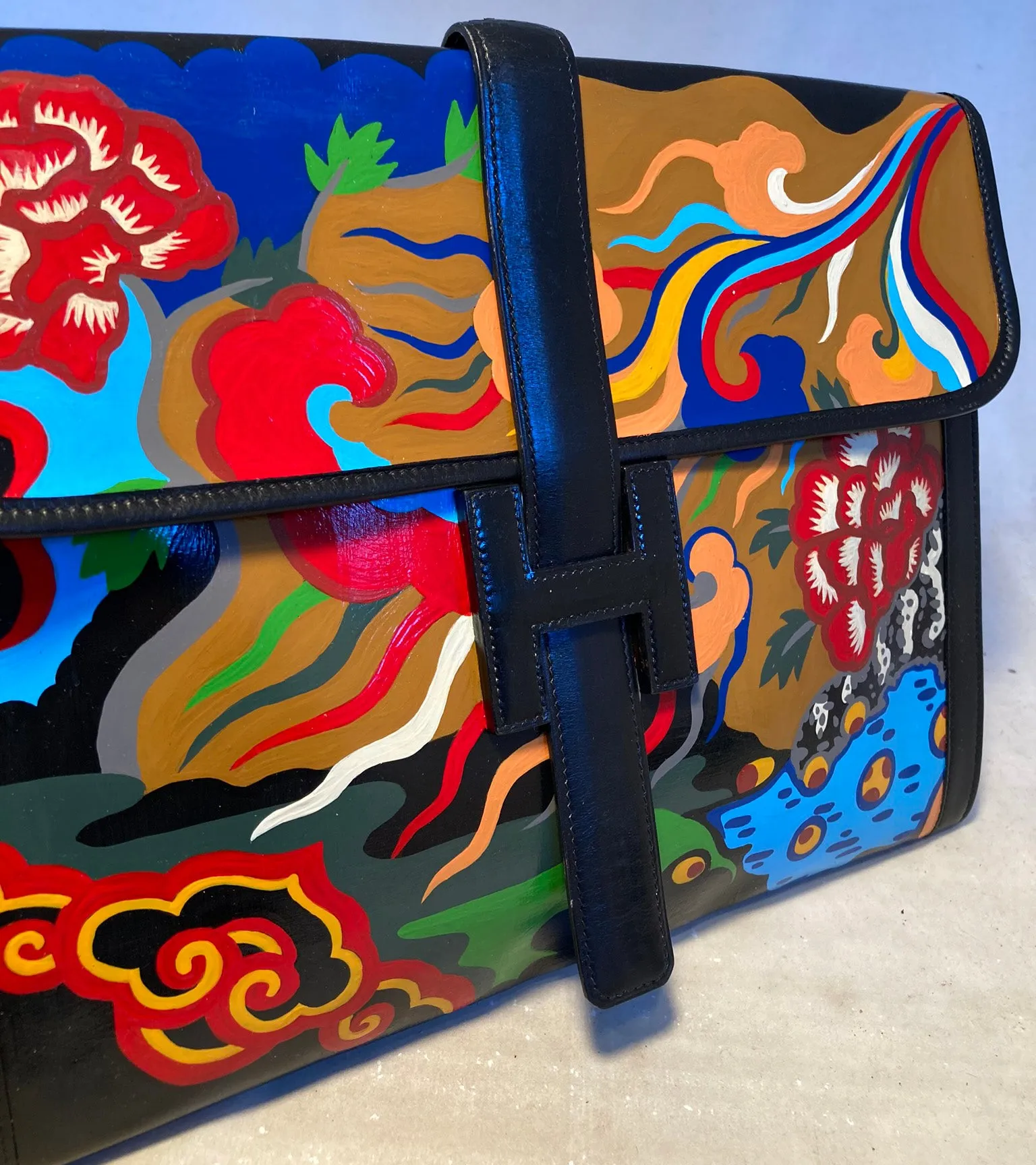 Hermes Hand Painted Jige 35 Clutch