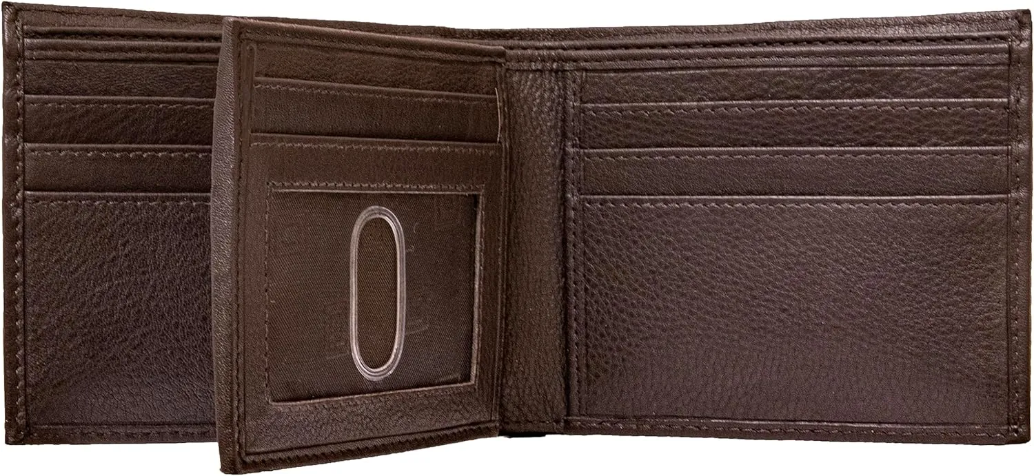 ID Stronghold Extra Capacity Bifold Wallet for Men - RFID Blocking Genuine Leather Wallet