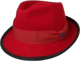 Lipodo The Classic Wool Trilby Felt Hat Women/Men red 6 3/4-6 7/8