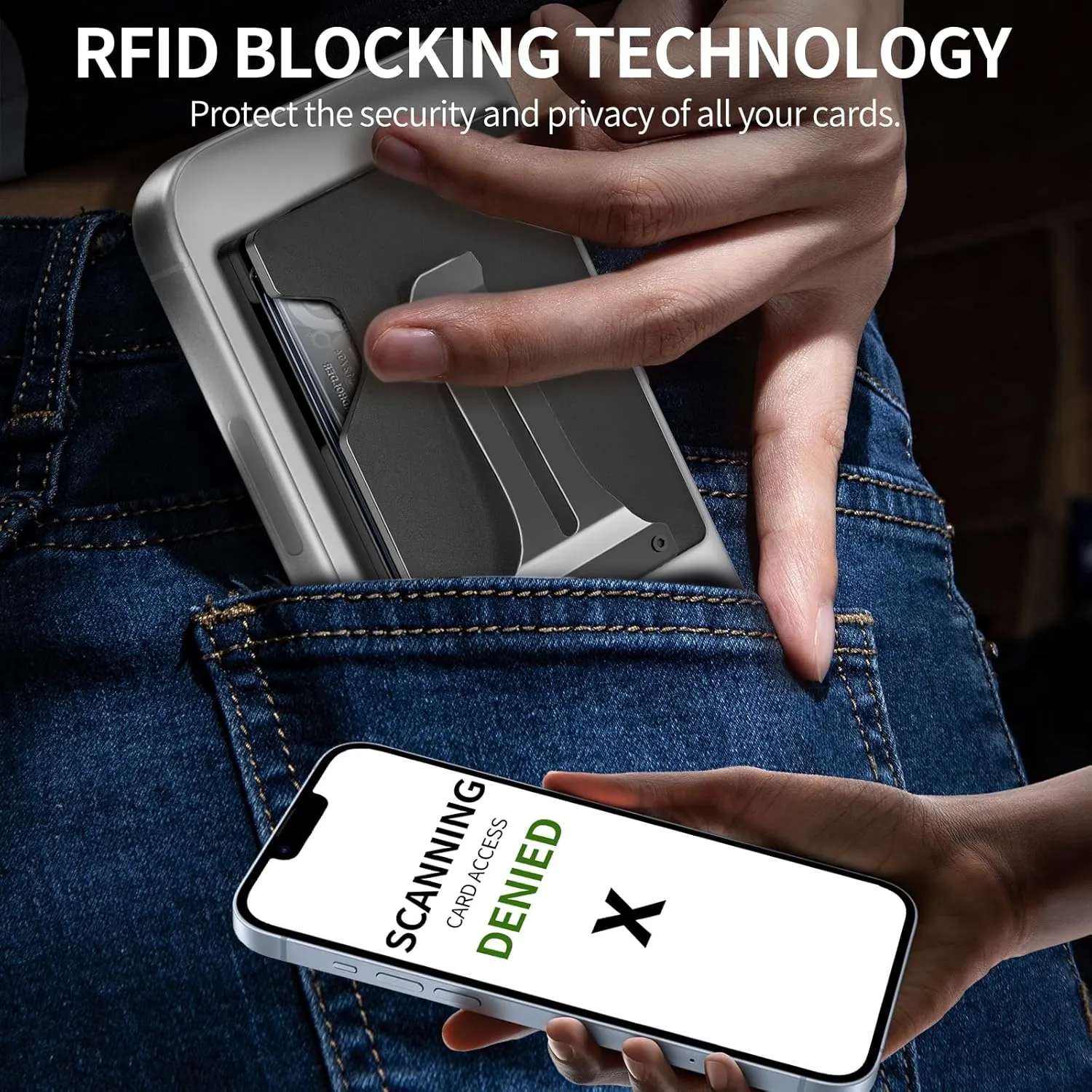 Magnetic Phone Wallet Compatible with Apple MagSafe - Metal Card Holder with AirTag Holder, RFID Blocking & Money Clip Mag Safe Wallet for iPhone 16 15 14 13 12 Pro Max/Pro/Plus/Mini