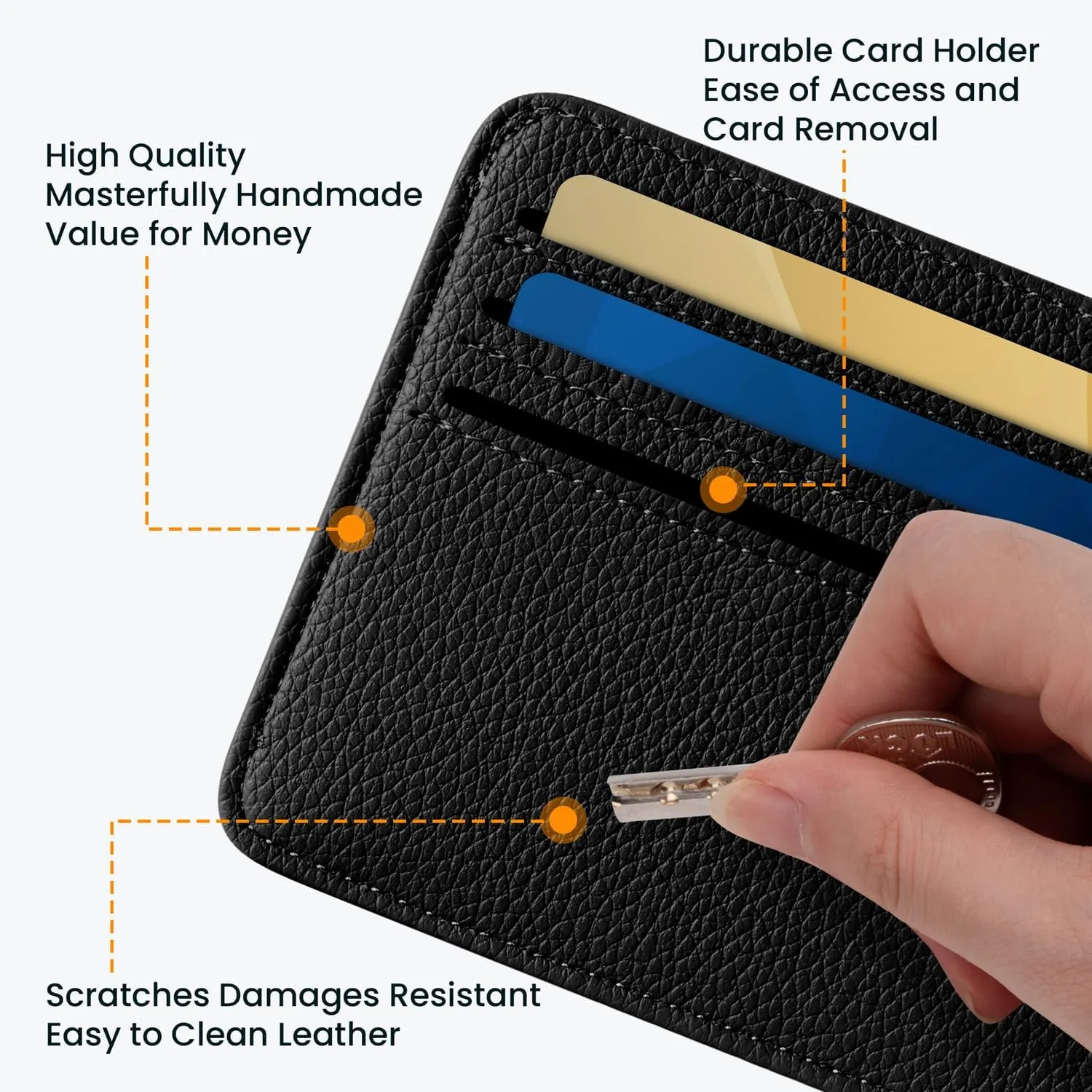 Mayski Credit Card Holder for Women Minimalist Wallet, RFID Blocking Wallets Card Cases, Small Wallets with ID Window for Women Men, Black