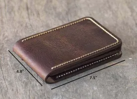 Men's Minimal Hand stitched Card Holder, Leather wallet, Groom Gift, Gift Wallet, Wedding gift