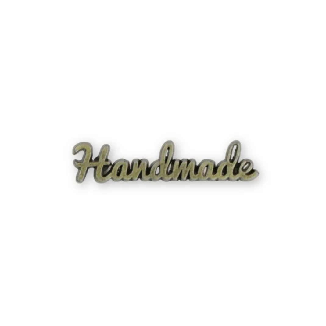 Metal Bag Label - Script Handmade