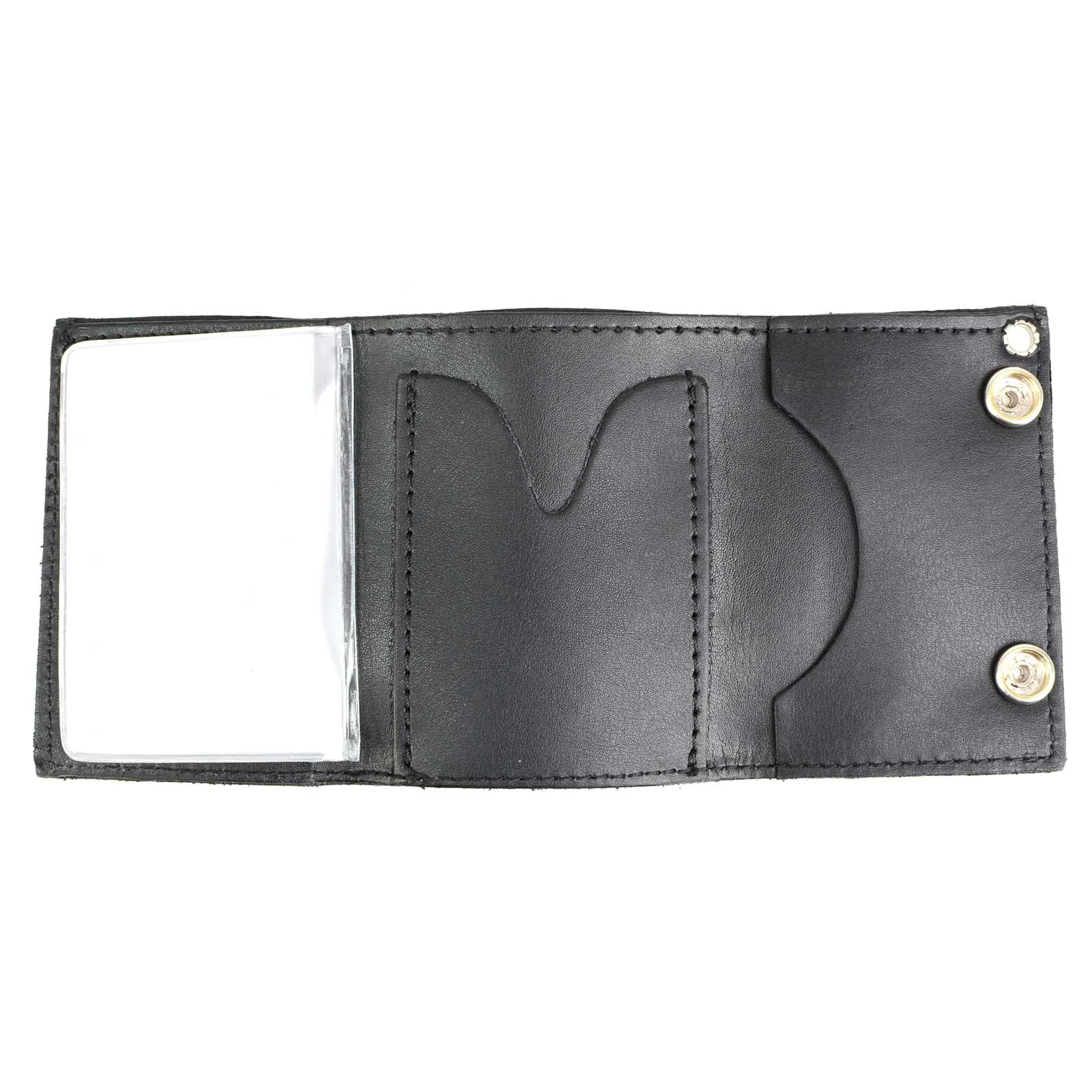 Milwaukee Leather MLW7834 Men's 4” Leather “Skeleton Teeth” Tri-Fold