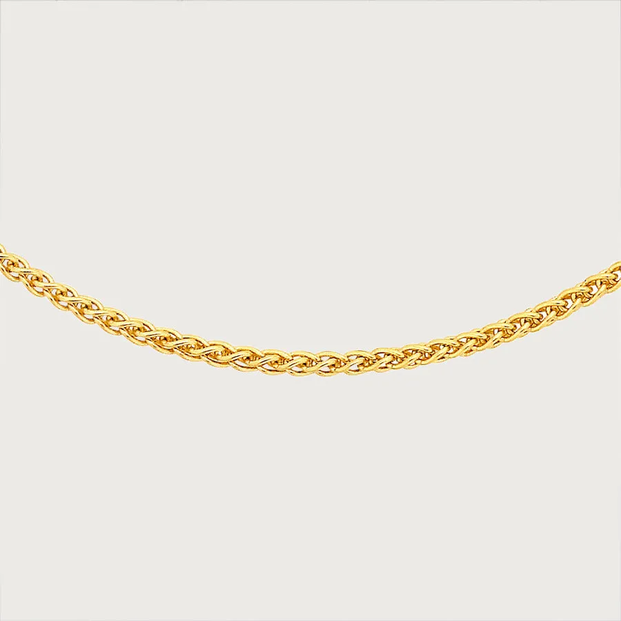 Mini Spiga 9K Gold Chain Necklace