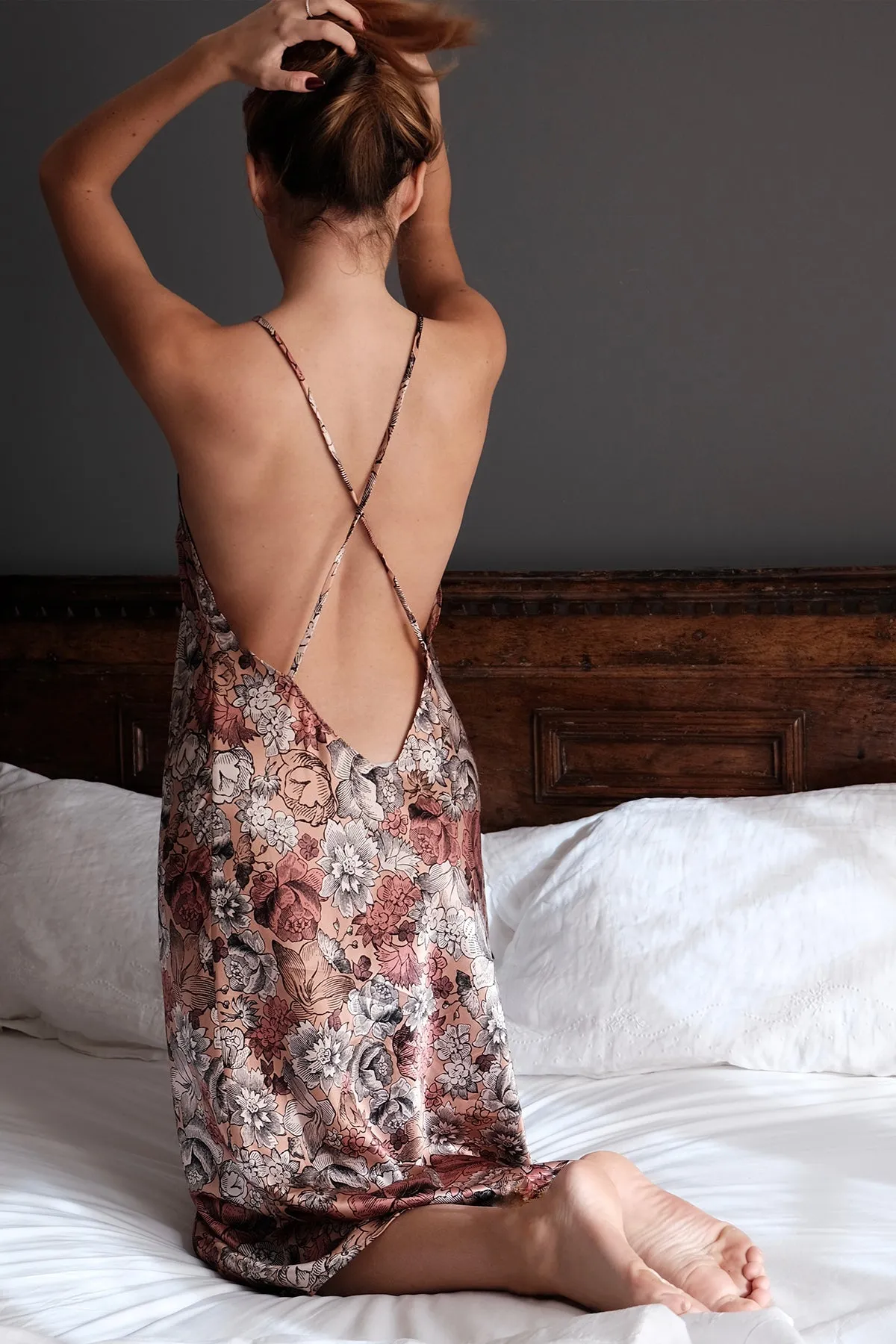 NICO SILK MIDI SLIP DRESS - Archive