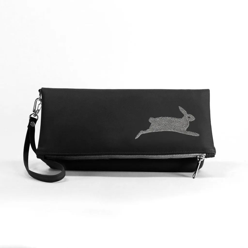 PETA Bunny Vegan Foldover Clutch/Crossbody Bag (Multicolored)