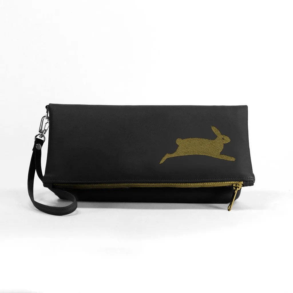 PETA Bunny Vegan Foldover Clutch/Crossbody Bag (Multicolored)