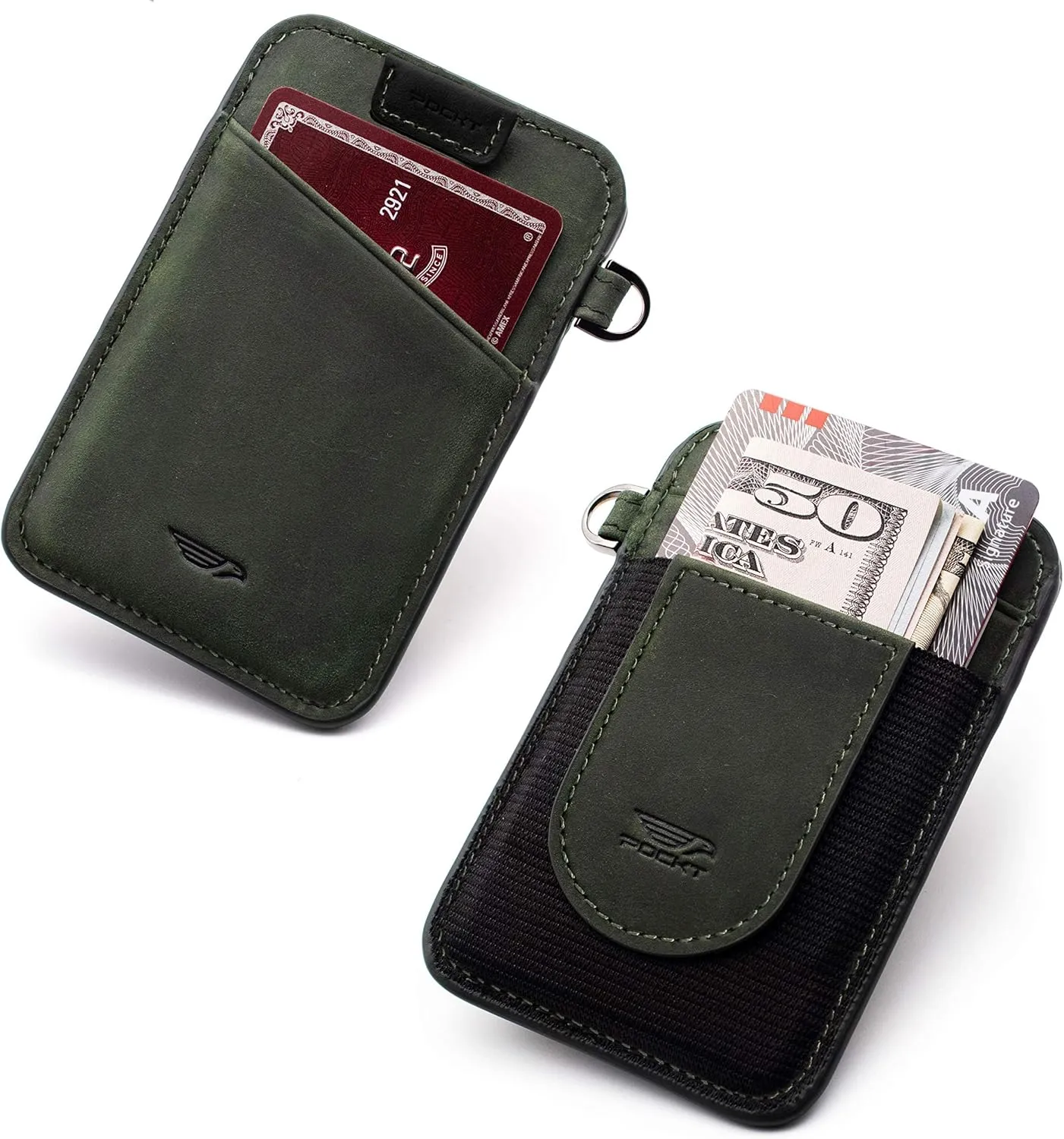 POCKT Card Holder Wallet For Men and Women - Slim Minimalist Front Pocket Wallet Elastic Credit Card Holder Genuine Leather RFID Blocking Card Case Wallets