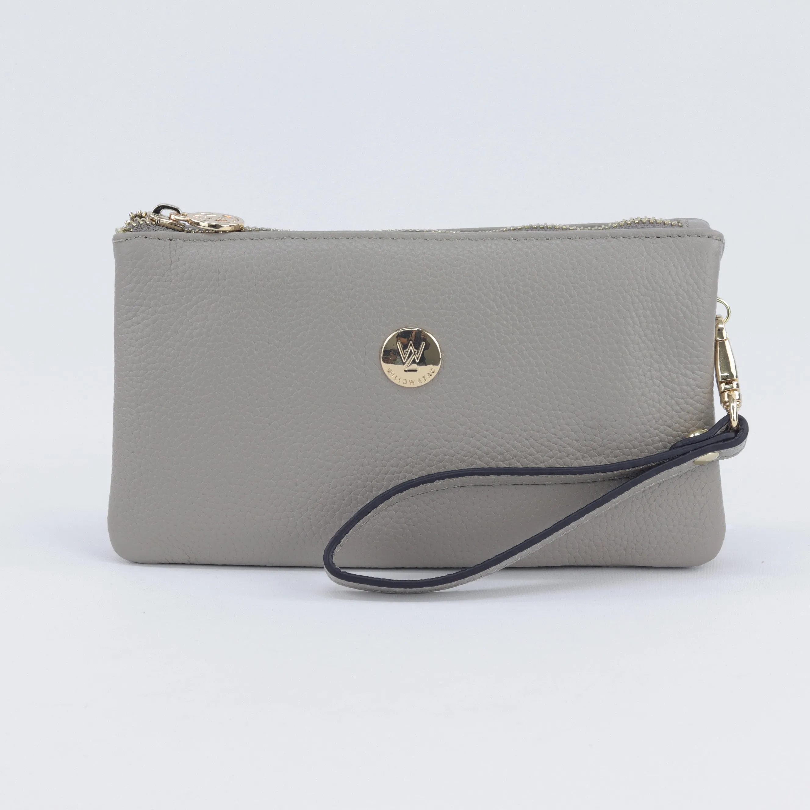 Polly leather or suede wristlet clutch