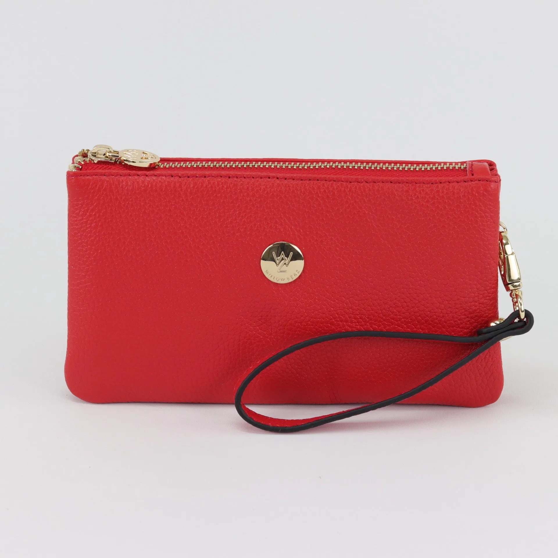 Polly leather or suede wristlet clutch